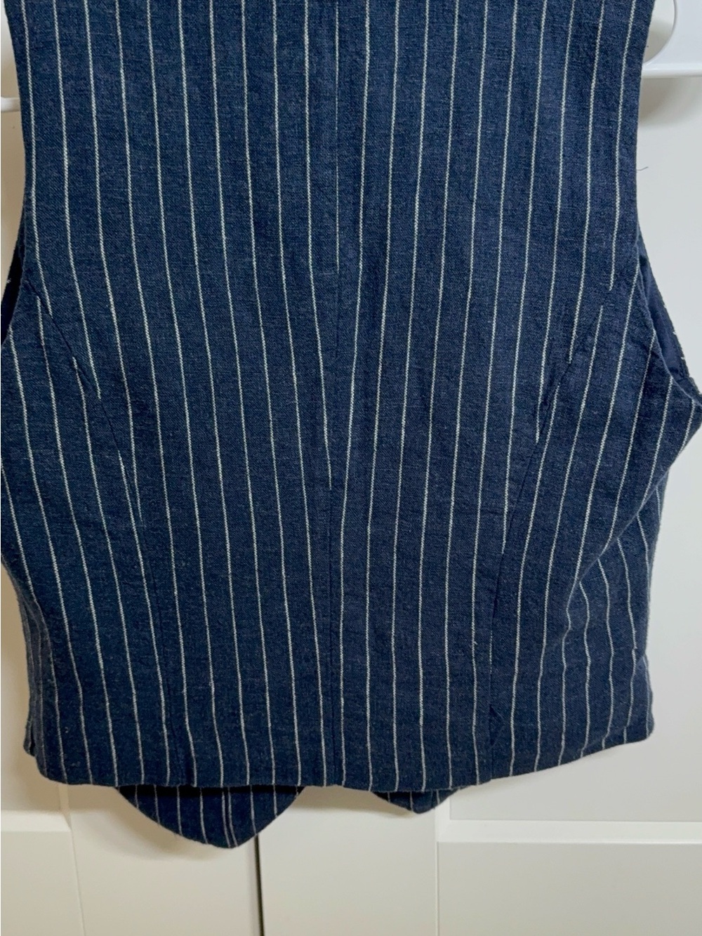 A NEW DAY Navy Pinstripe Button Front Vest- women’s size XS - NEW! - Picture 5 of 8